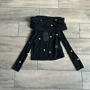 Musier Paris mesh and pearl top